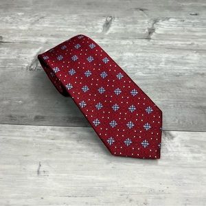 Robert Jensen Red w/ Blue & White Check Silk Tie